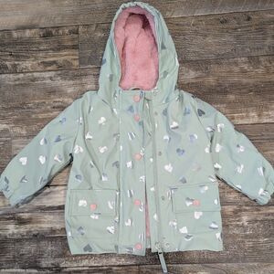 Maya Ray Mint Heart Raincoat for Kids